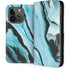 Aqua Blue Marble Ink iPhone 15 Pro Folio Case